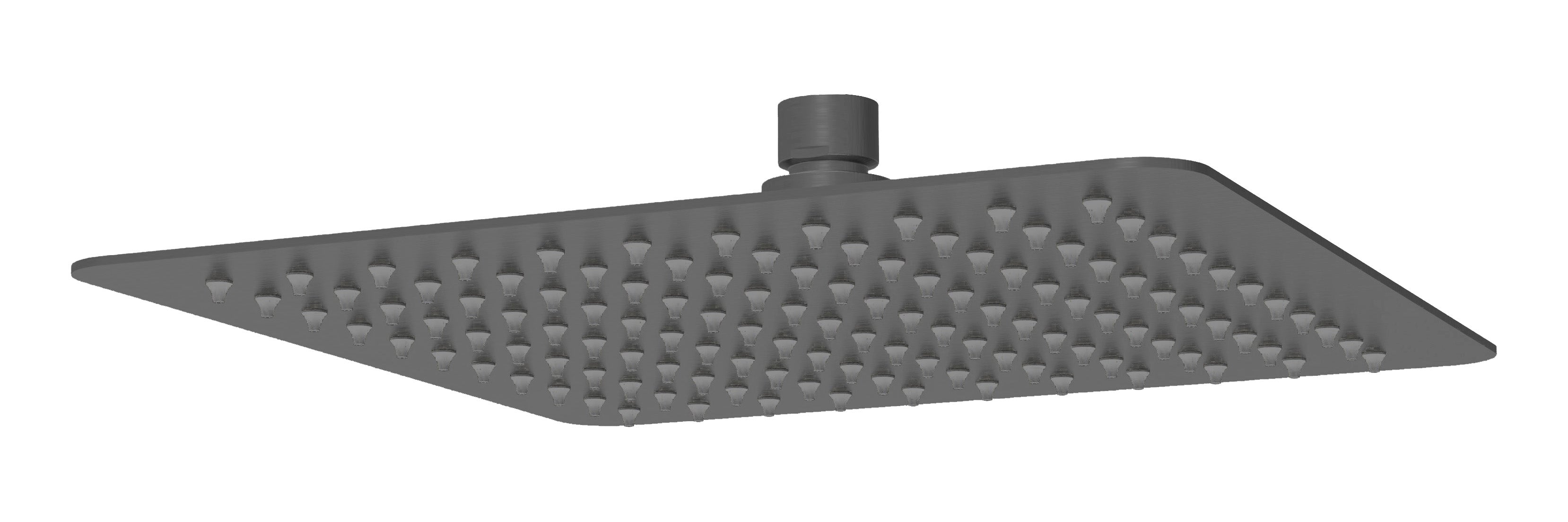 Hot Deal! 250mm Brushed Gun Metal Nova Square Overhead Shower