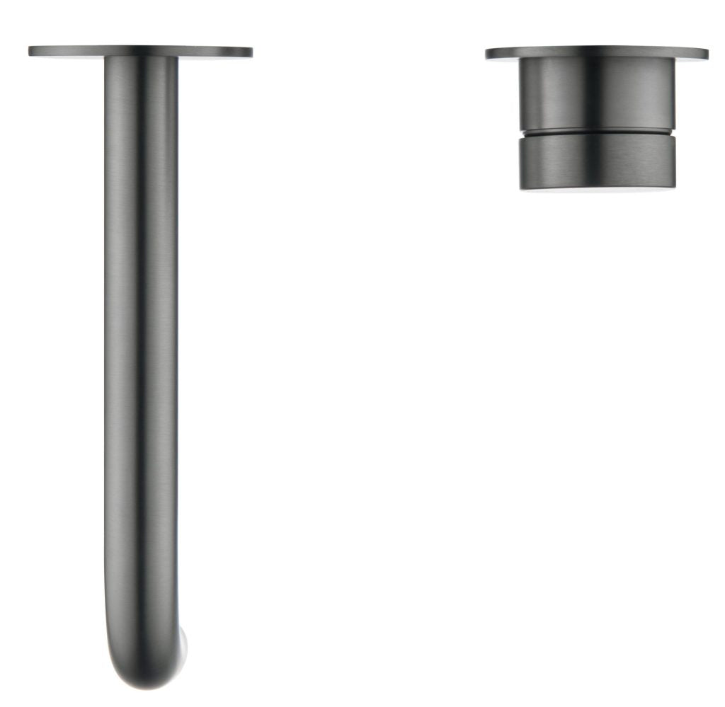 Hot Deal: 2P Mica Curved Wall-Spout Combo in Brushed Gun Metal
