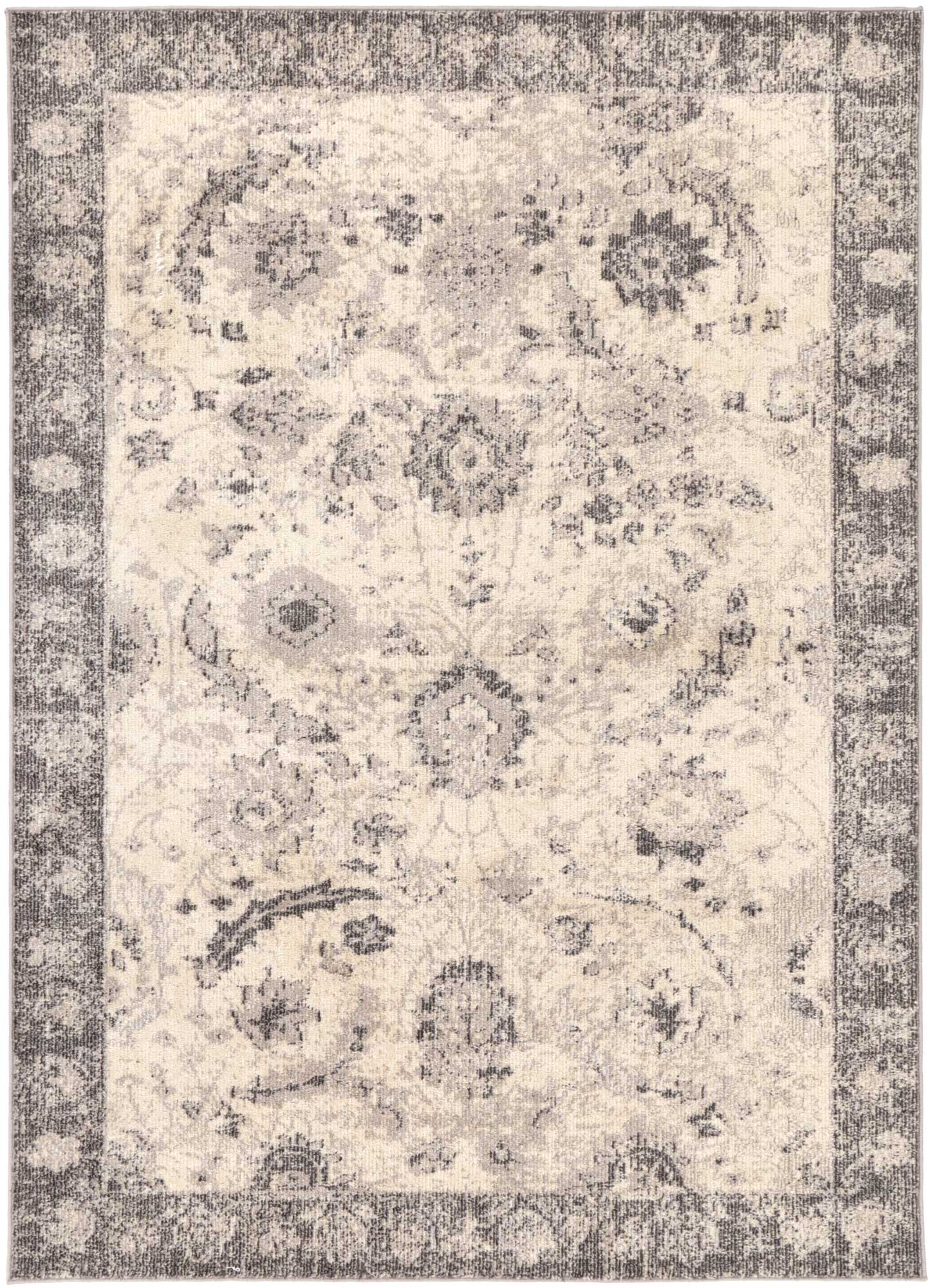 Stylish Micah Traditional Rug in Beige and Black Tones