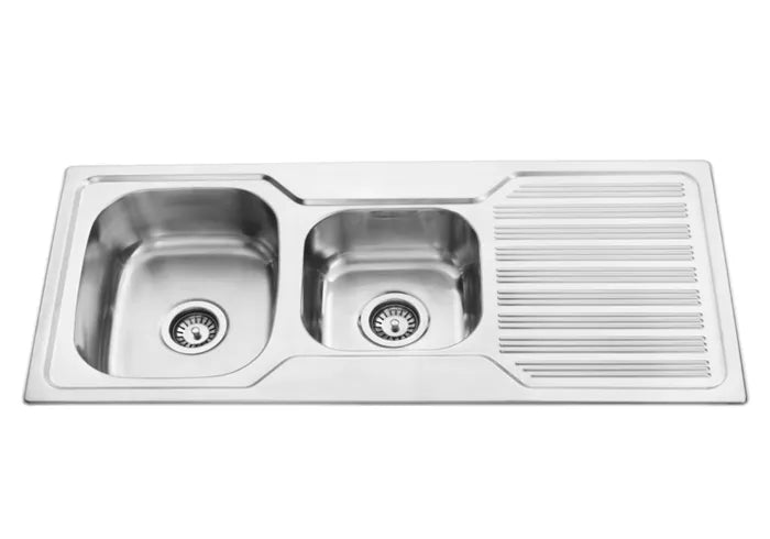 8mm Thick Stainless Steel Double Bowl Square Sink, 1080x480x170mm