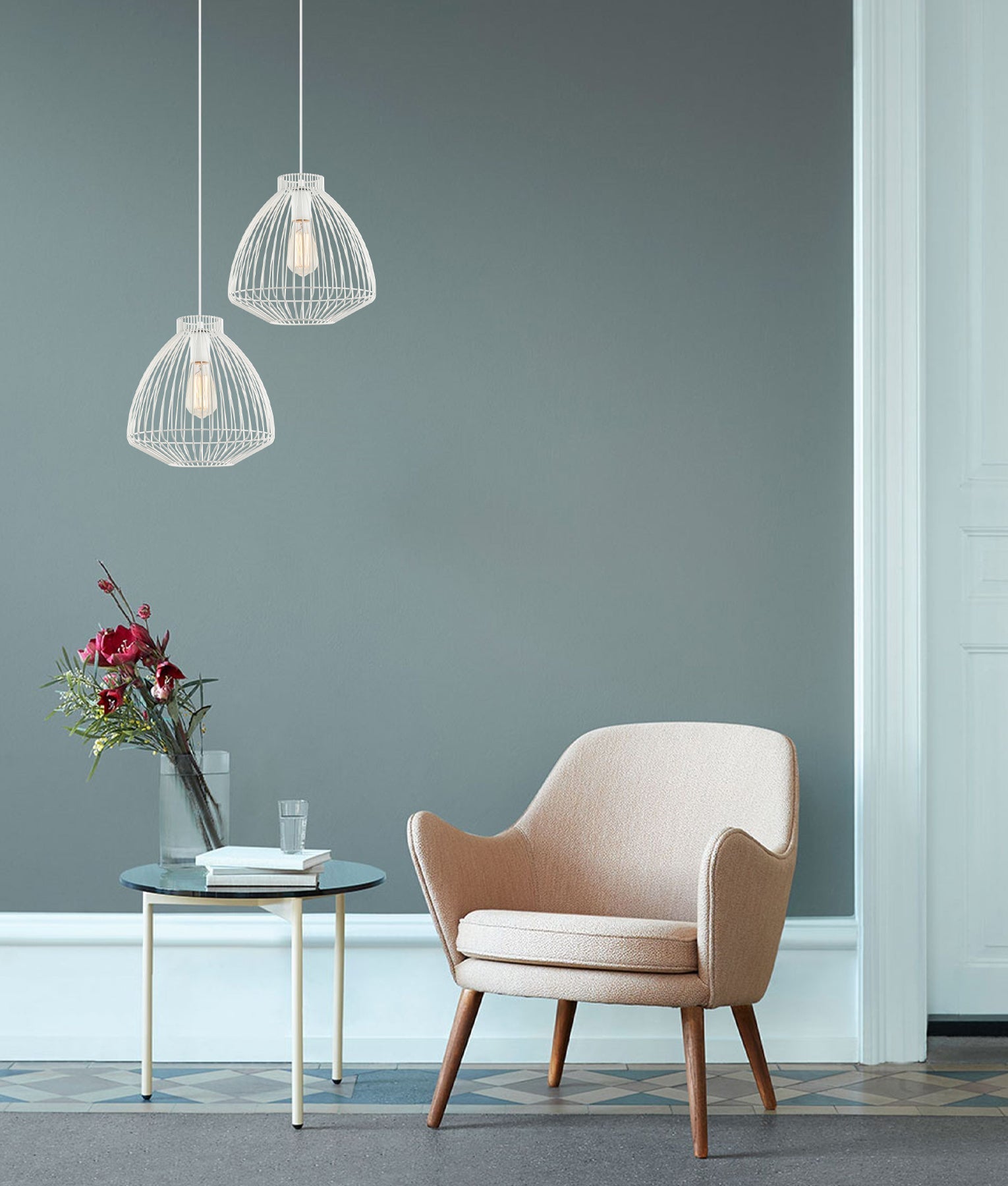 MANU: Stylish Modern Interior Cone (Concave) Wire Cage Pendant Lights - Great Deal!
