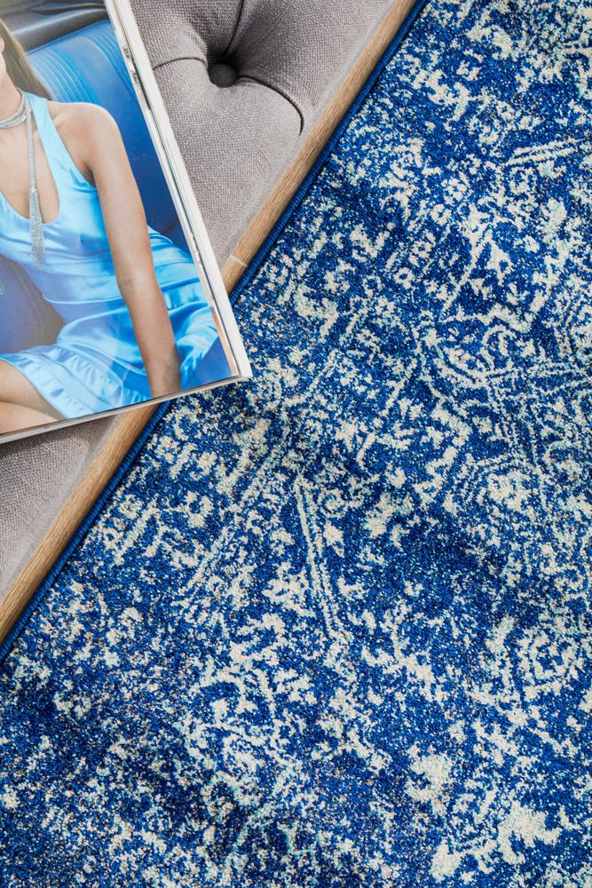 Hot! Evoke Navy Transitional Runner Rug with Persian Motif