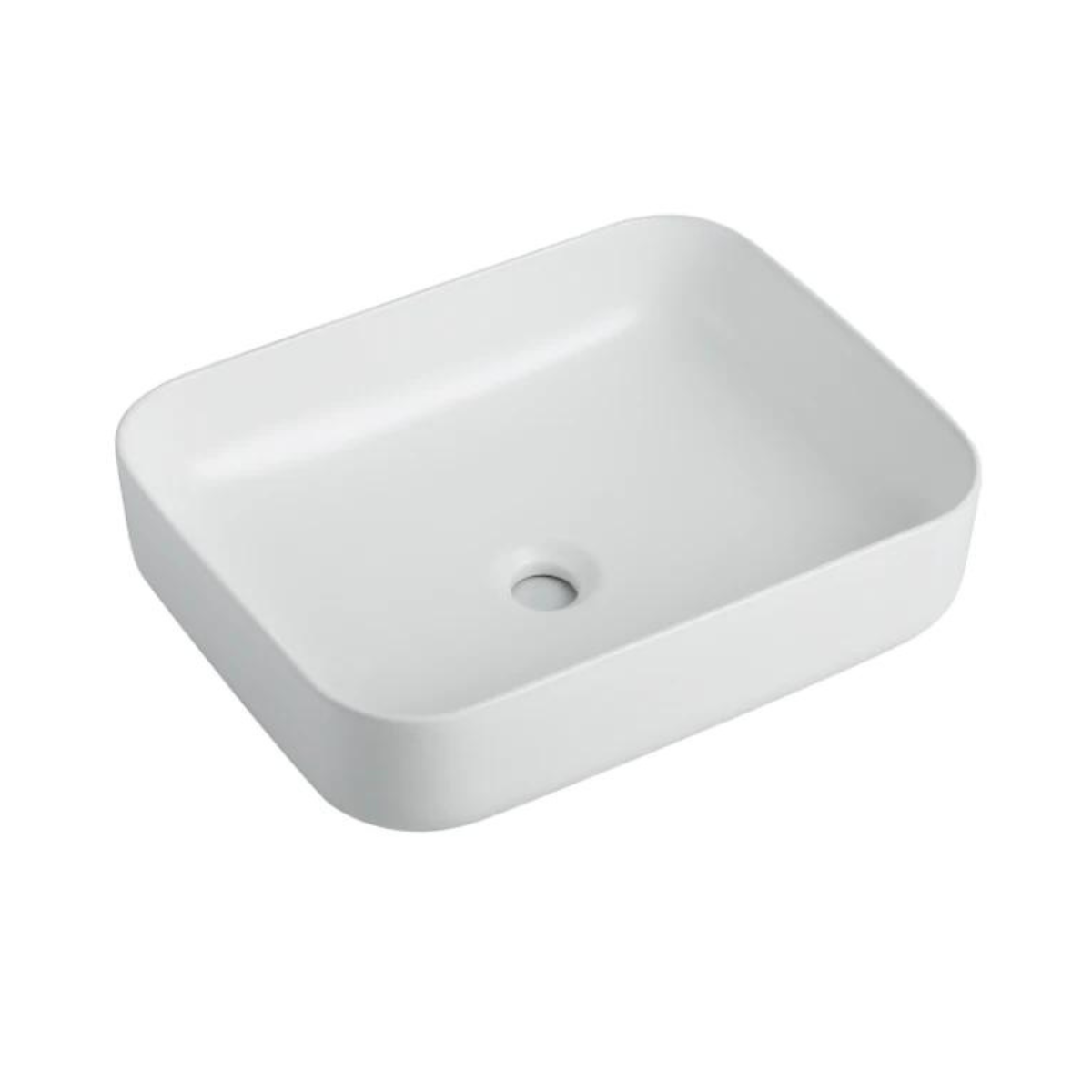 Matte White Ceramic Rectangle Basin with French Fluted Design (500x390x130)