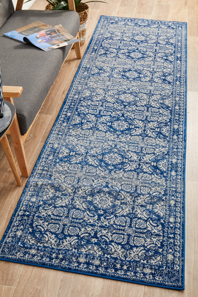 Mirage Gwyneth Navy Transitional Runner Rug - Stunning & Timeless