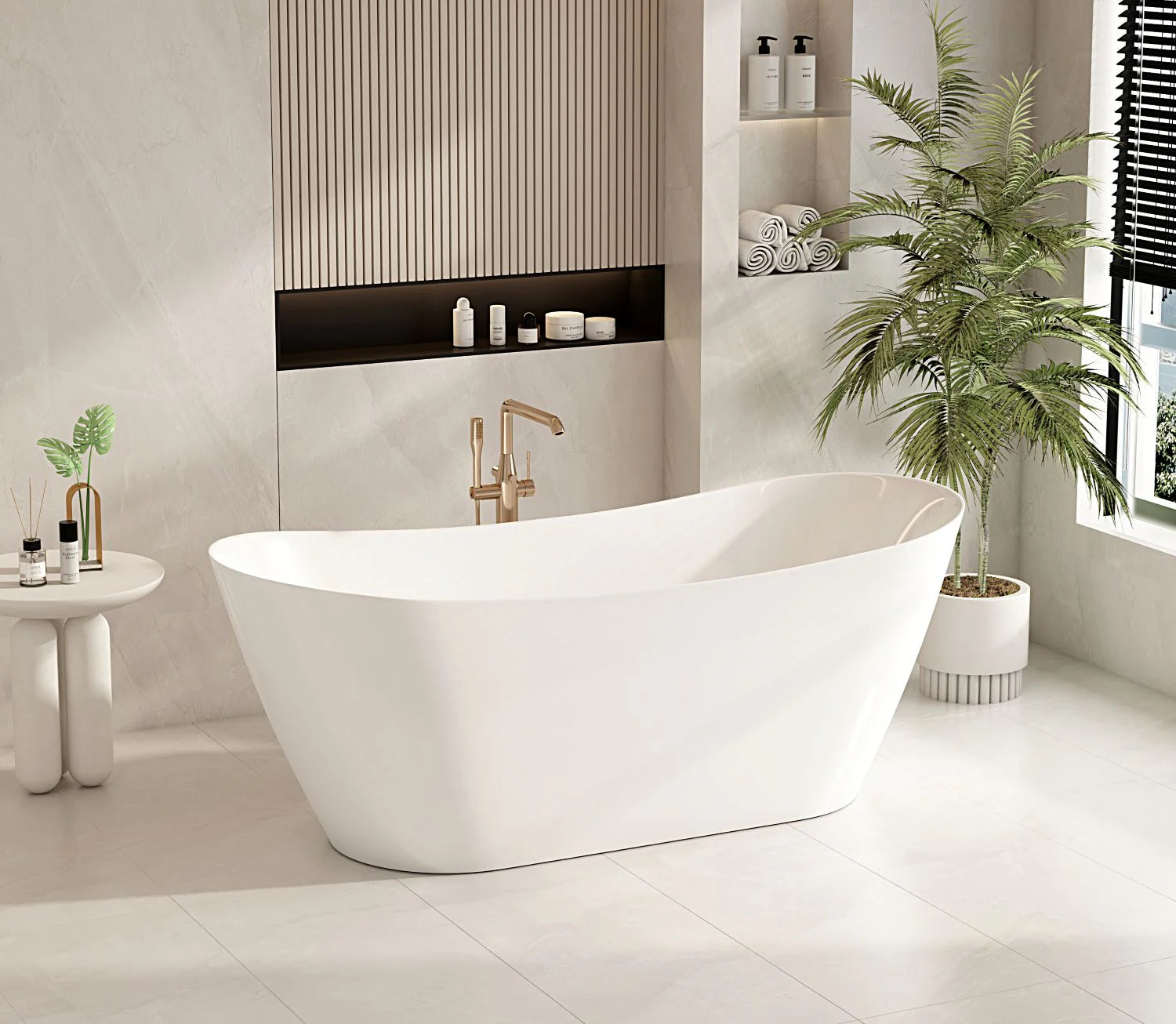 1700mm Opal White Luxury Freestanding Bathtub for Relaxing Baths
