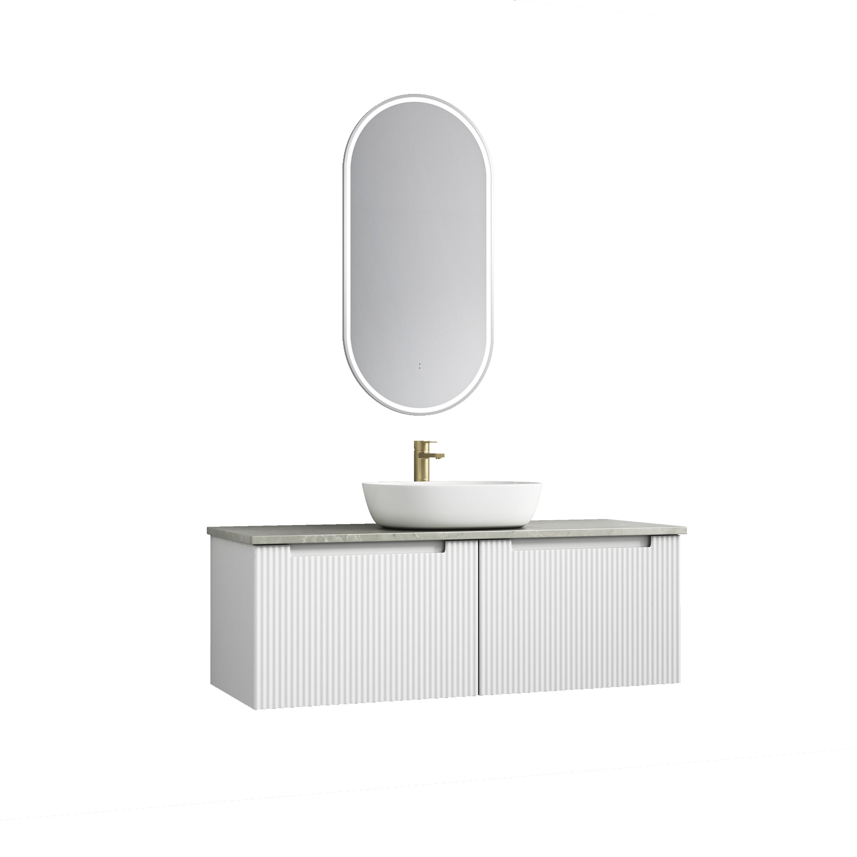 PERLA Mark II Matte White Wall - Hung Vanity in All Available Sizes