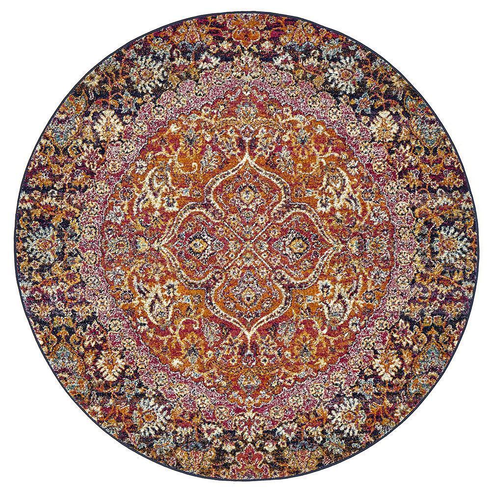 Hot Deal! Preston Museum Multi - Colored Round Polypropylene Rug for Any Space