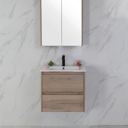 Exclusive MAX MDF Wall Hung Vanity in Natural Oak (All Sizes)
