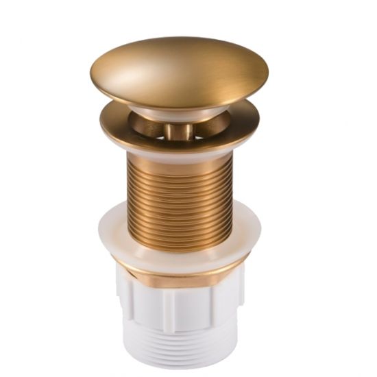 Hot Sale! 32/40mm Brushed Yellow Gold Solid Brass Basin Pop - Up Waste without Overflow