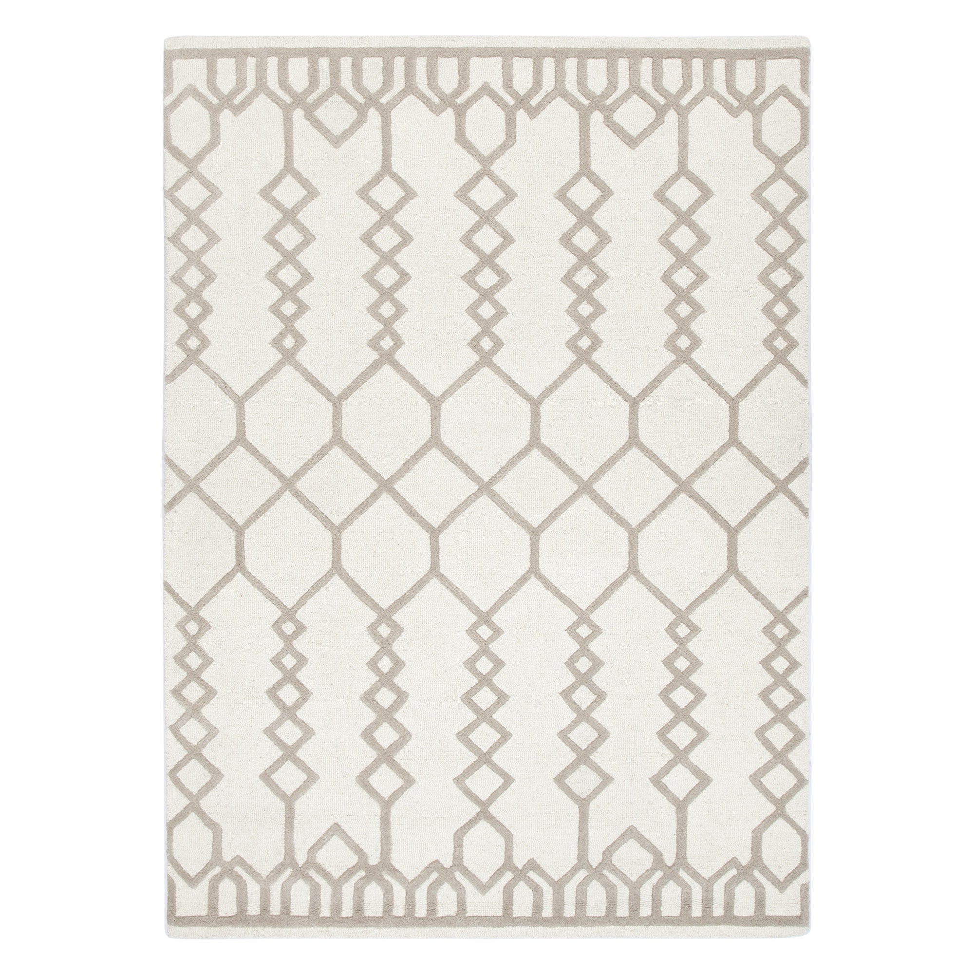 Beige Hand - Tufted 100% Wool Les Nomades Senso Rug for Modern Spaces
