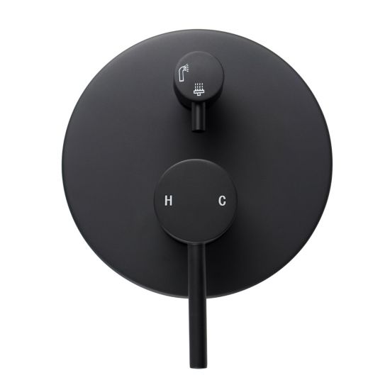 Hot Sale! Pentro Round Wall - Mounted Matte Black Mixer Tap with Diverter