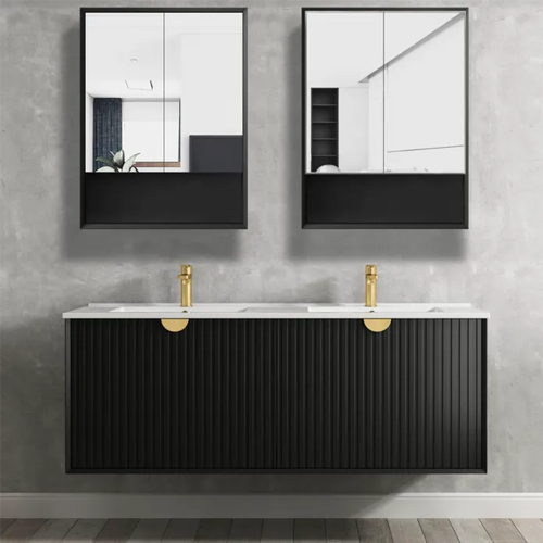 Hot Sale! MARLO 600mm Matte Black Wall - Mounted Mirror Shaving Cabinet for Modern Bathrooms