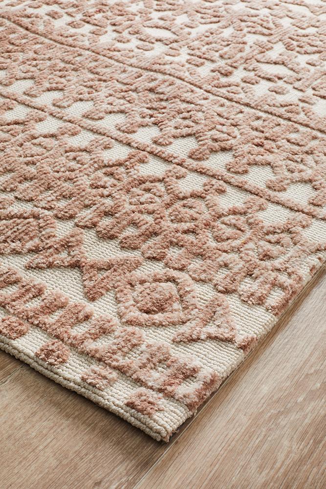 Levi Becca Peach Ivory Rug - Unique Tribal Design, India-Made!