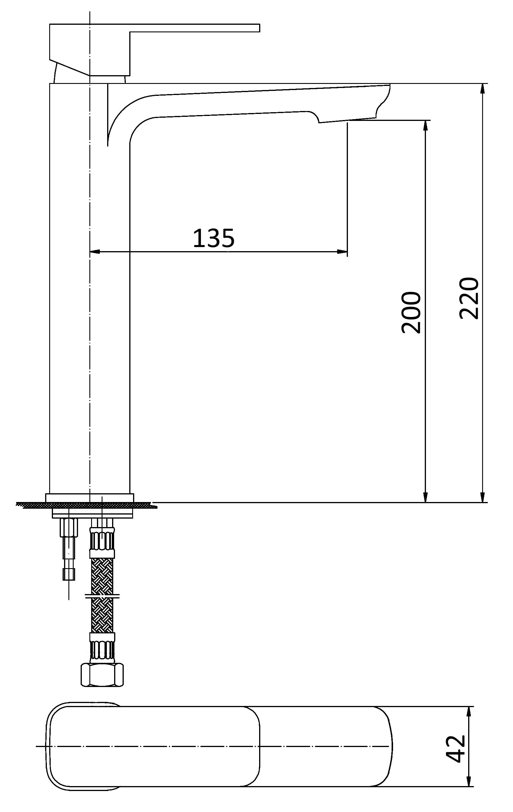 Hot Sale! Nova Matte Black High Rise Basin Mixer for Modern Bathrooms