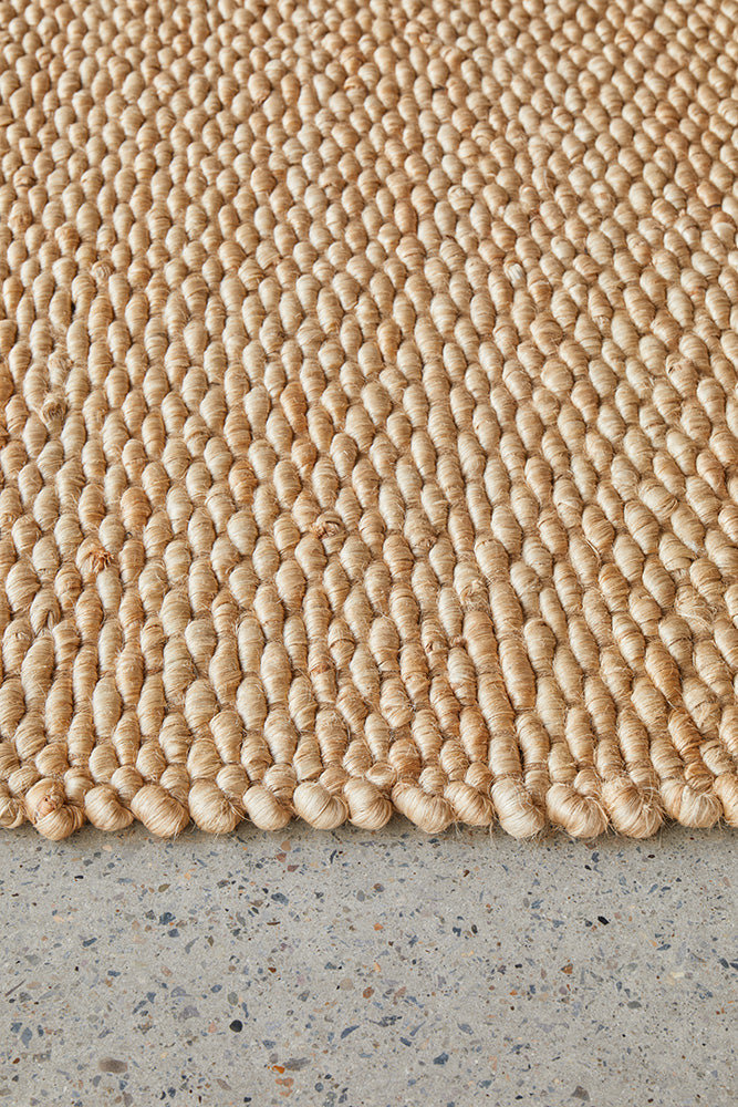Eco-Friendly Hand-Loomed Hive Pattern Natural Jute Rug