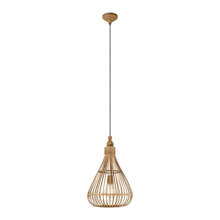 AMSFIELD Natural Cane Finish Brown Pendant Light for Living Areas