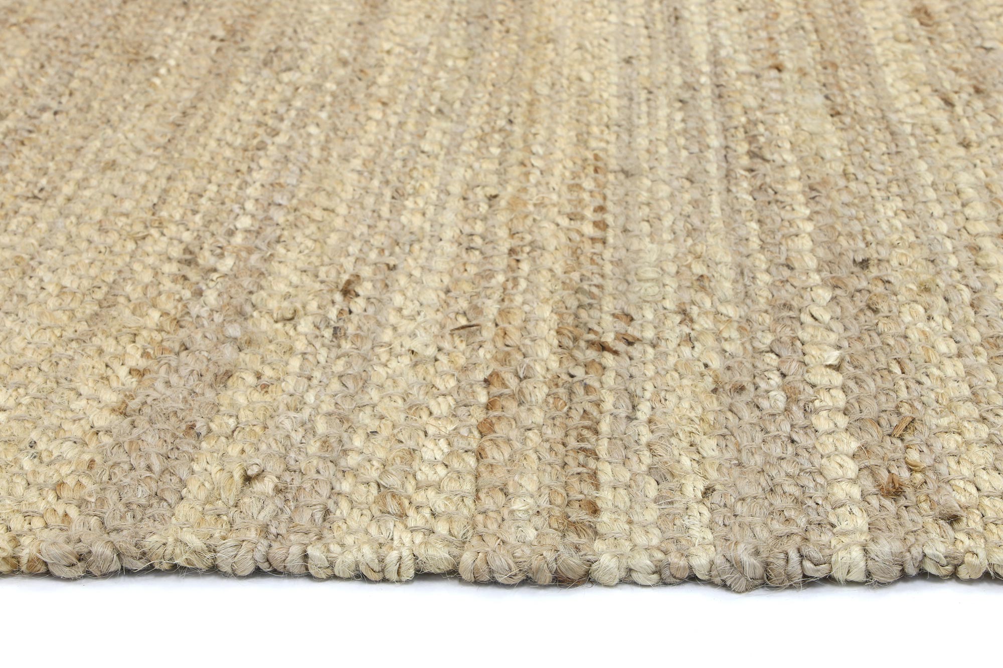 Malmo Beige Stripe Jute Rug - Eco-Friendly & Hand-Knotted