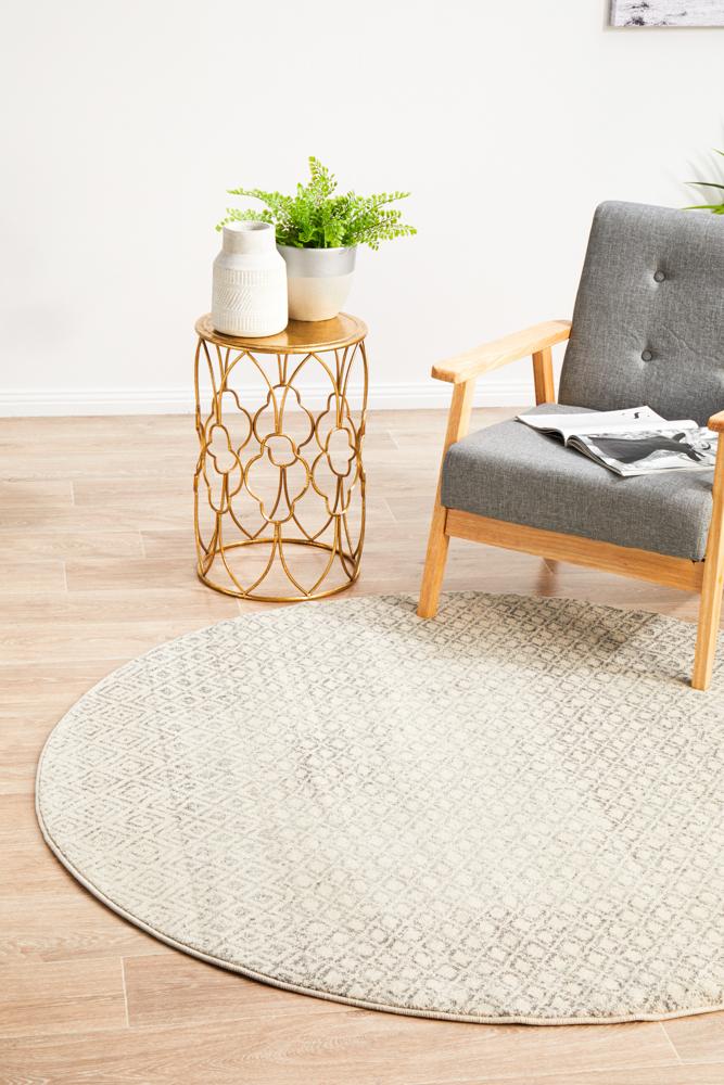 Hot Sale! Evoke Transitional Round Rug in Diamond Grey for Stylish Decor