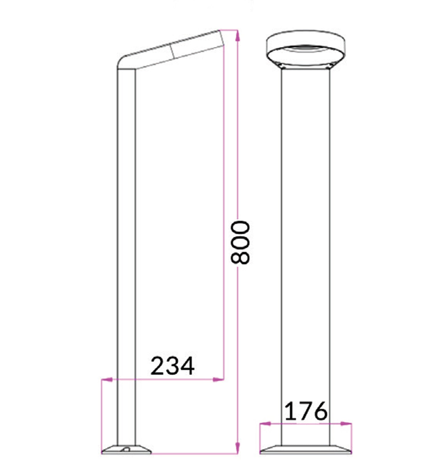 Hot Sale! Grey LED Surface Mounted Bollard Lights IP54