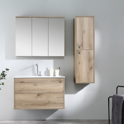 Hot! 900mm GARGANO Wood Grain Wall - Hung Vanity