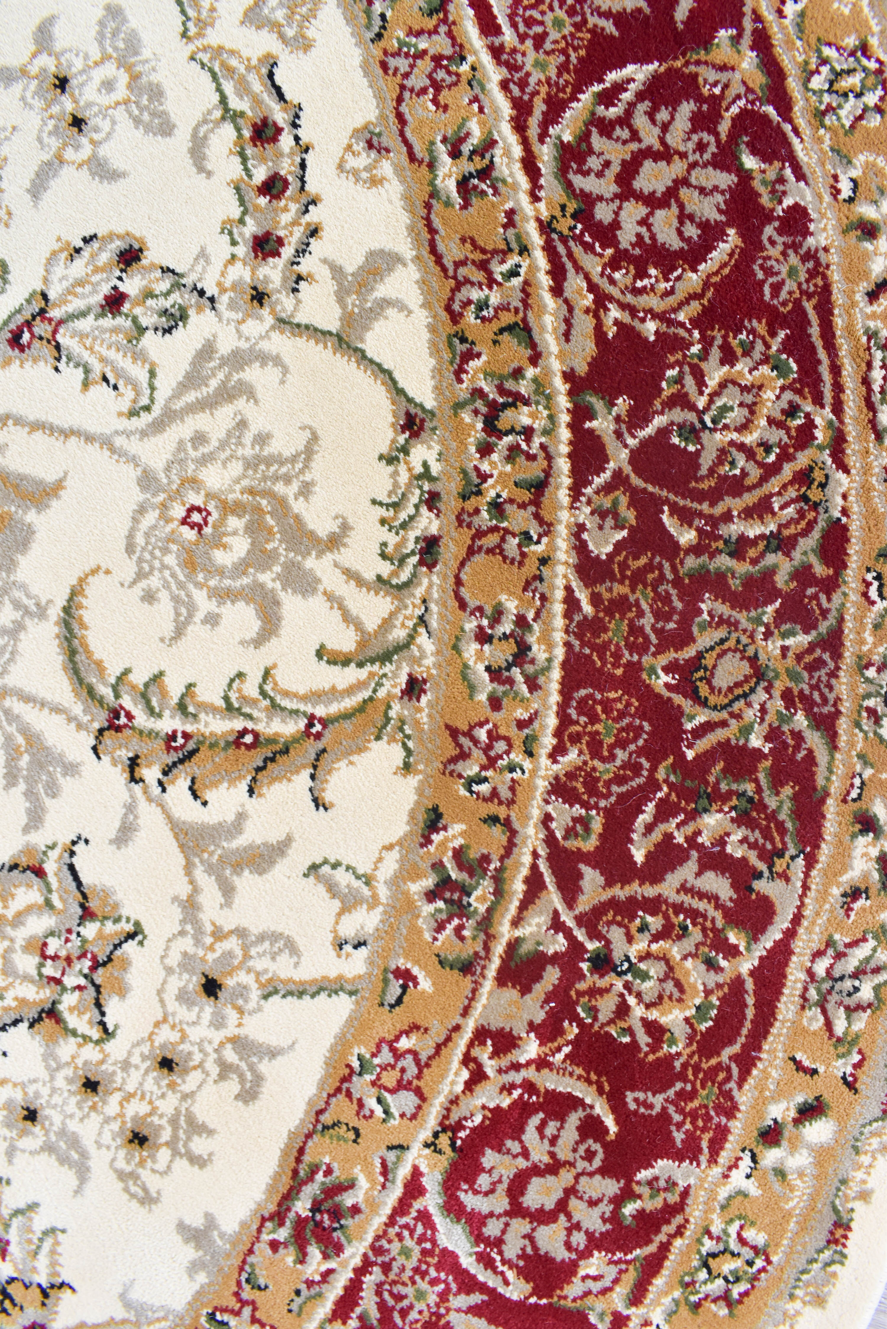 15-inch Cream Red High - quality Granada Runner Rug