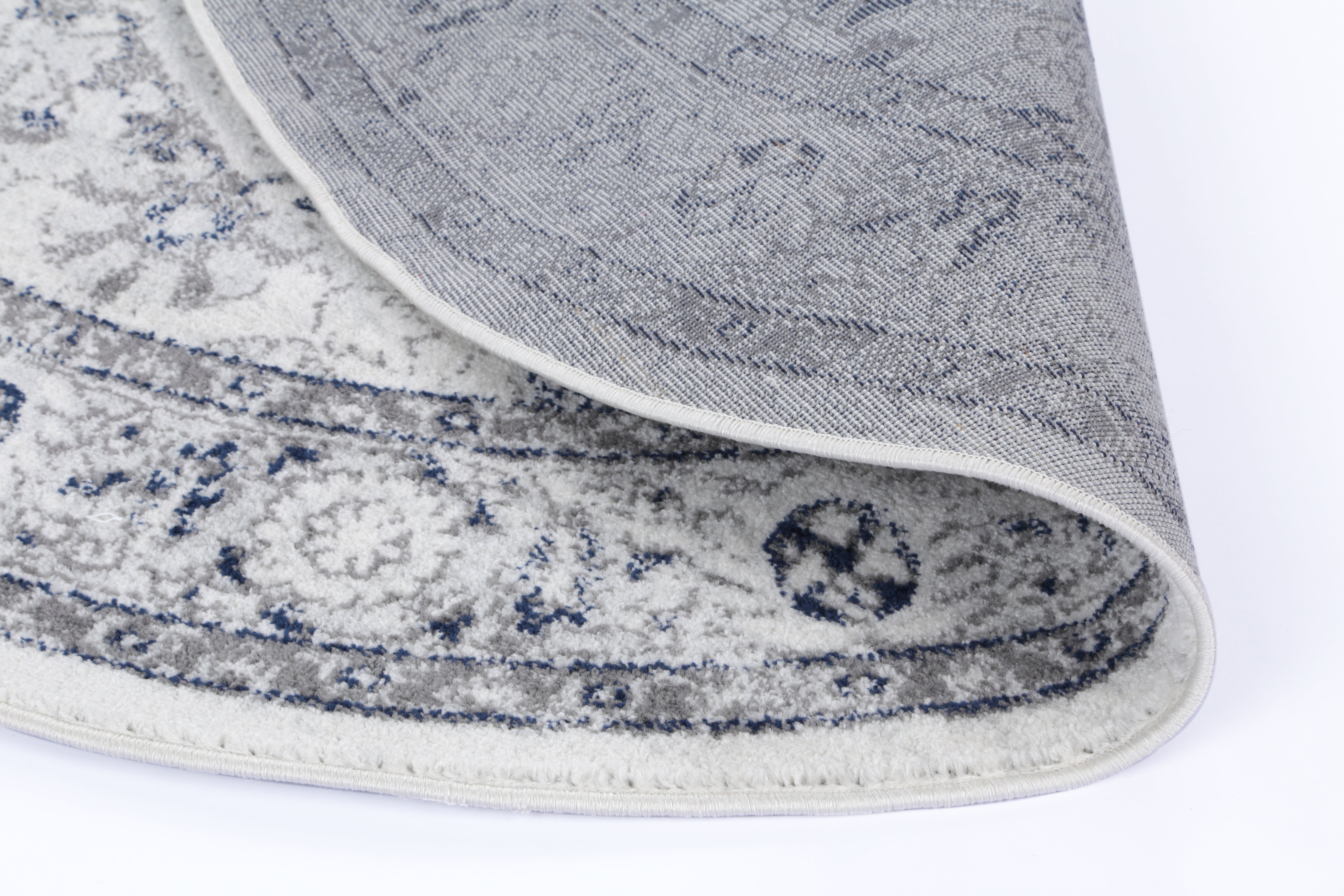 Exclusive Offer! Navy Cream Traditional Style Ligures Area Rug for Your Home