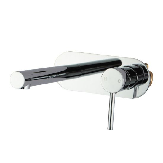Stylish Round Chrome Wall - Mounted Bathtub and Basin Mixer with Spout