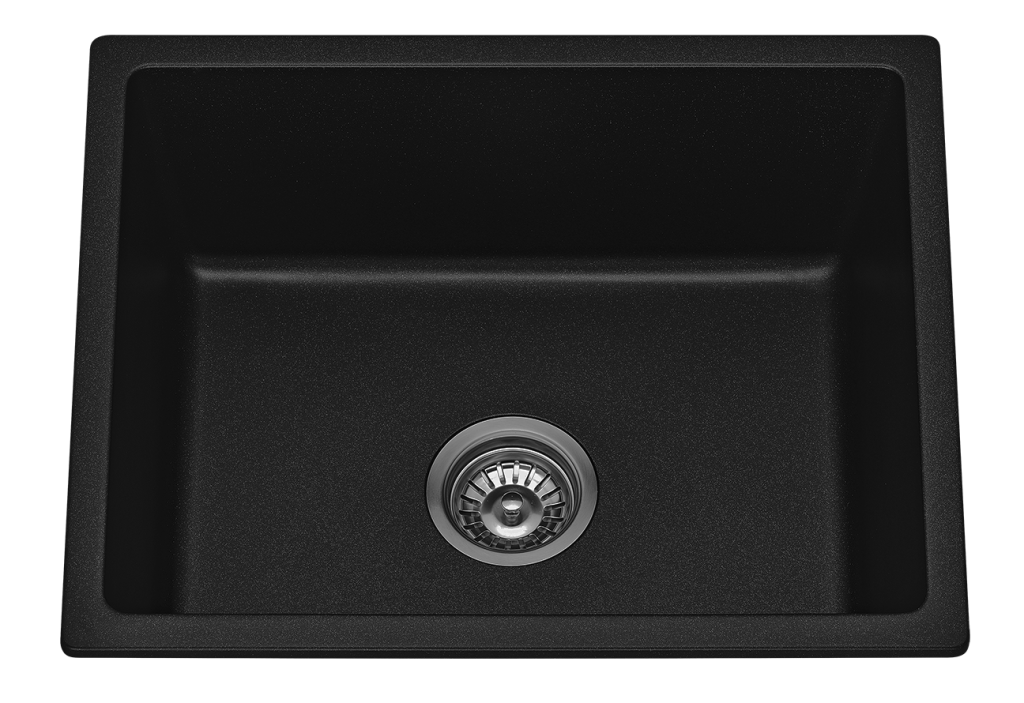 Fomos 550 x 450mm Black Granite Kitchen Sink - Stylish and Durable