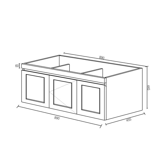 Hampton Mark II 900mm Wall-Hung Vanity in Trendy Matte Black - A Stylish Bathroom Upgrade