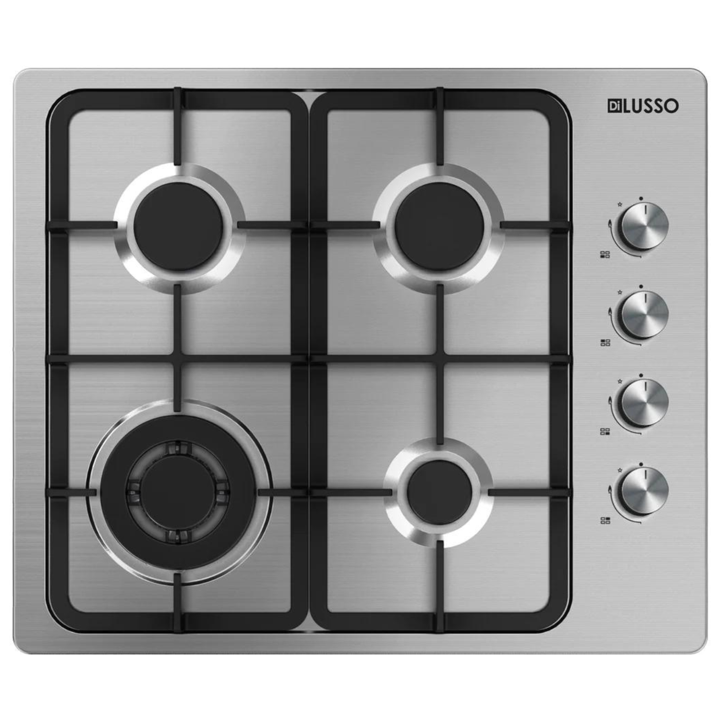 600mm Stainless Steel Gas Cooktop with Durable Cast Iron Trivets