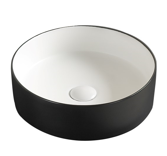 Hot Deal! POSEIDON Round Matte Black and White Ceramic Basin (352x352x112)