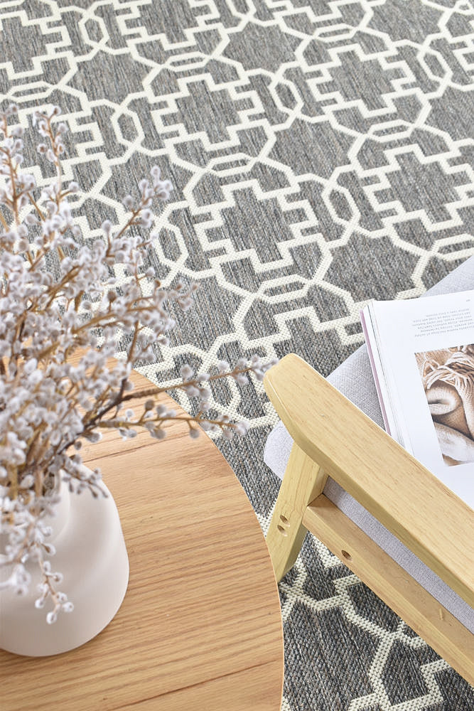Durable and Washable 208-W71E Alaska Brown Cream Polypropylene Rug