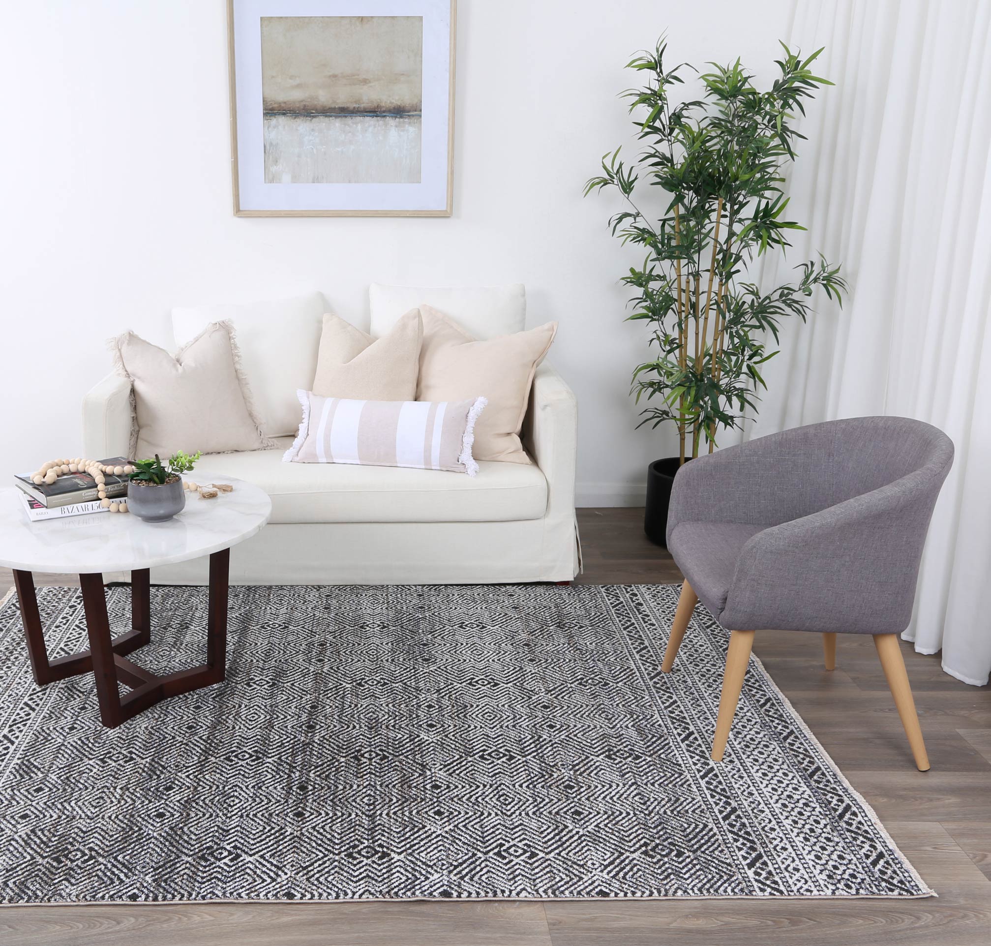 Hot Sale! Annapolis Soft Tribal Rug in Zaranj Charcoal Color for Any Room