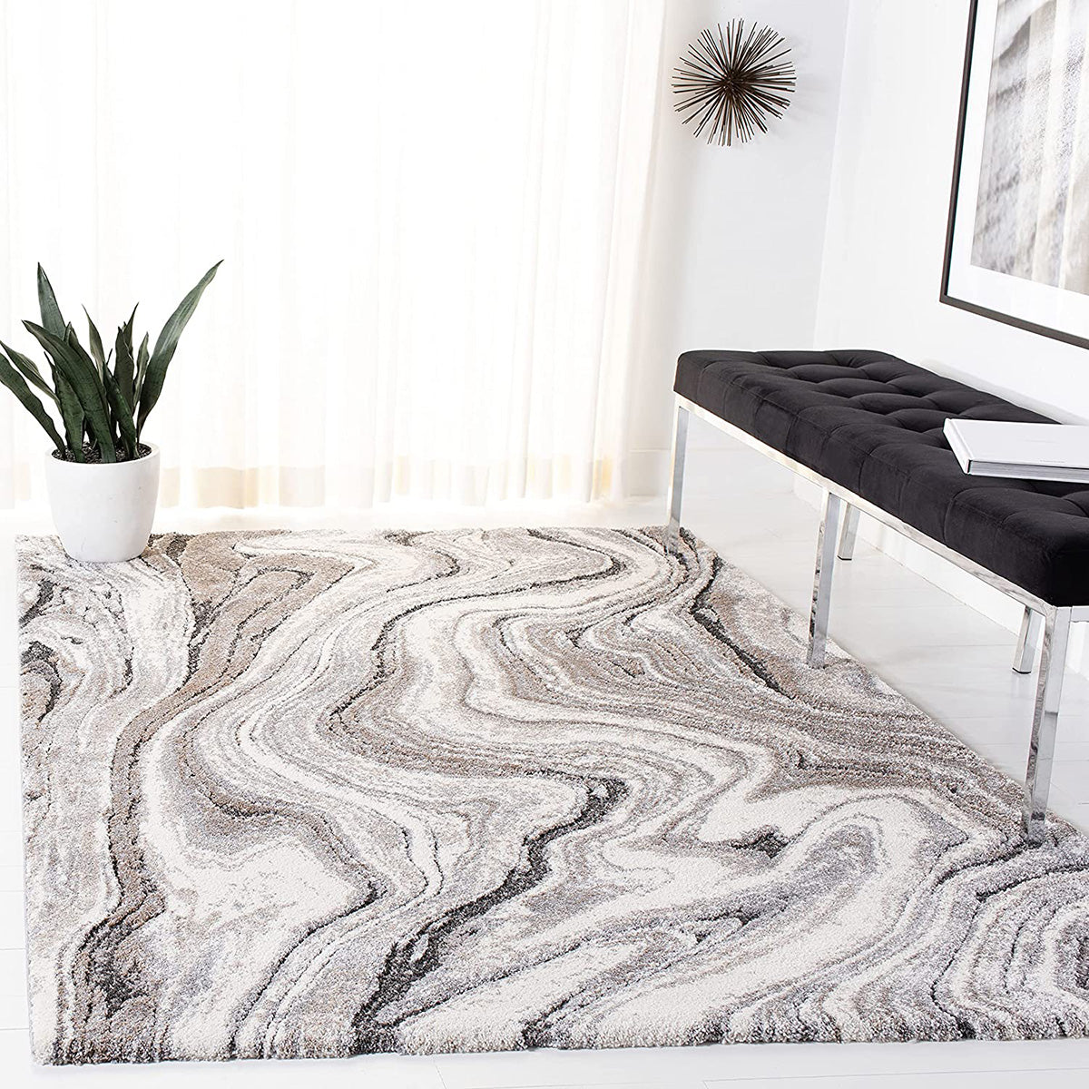 Soft and Luxurious 20mm Pile Mineral Grey Power - Loomed Rug