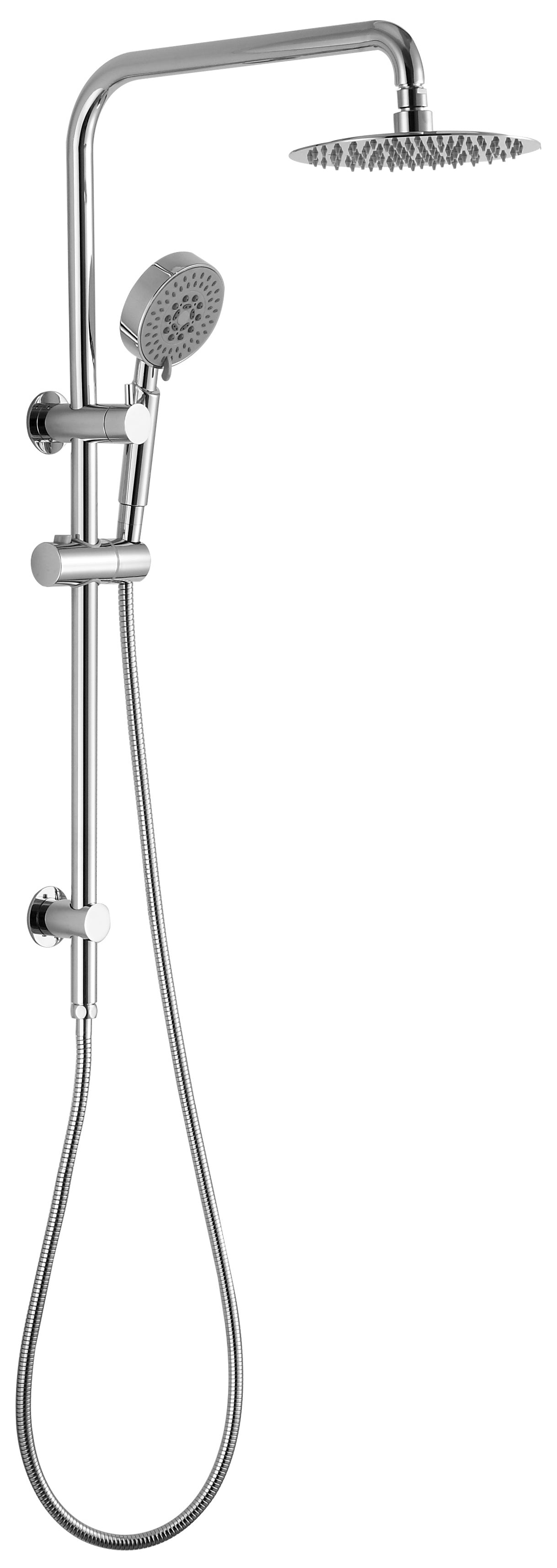 Luxury Chrome Logan Shower System with Adjustable Rail