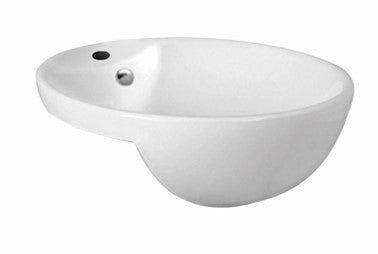 POSEIDON Round Semi - Recessed Ceramic Basin 430x430x160