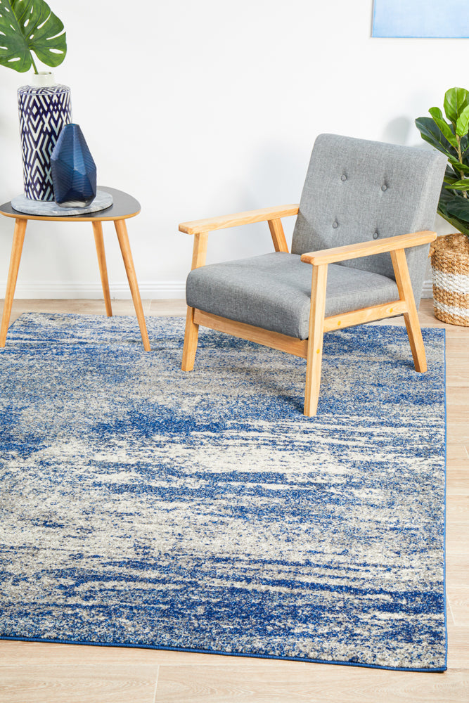 Modern Blue - Grey Mirage Casandra Dunescape Power - Loomed Rug
