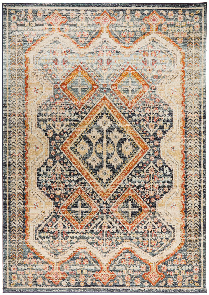 Amazing Legacy 863 Navy Floor Rug - Persian Inspired with 100% Polypropylene