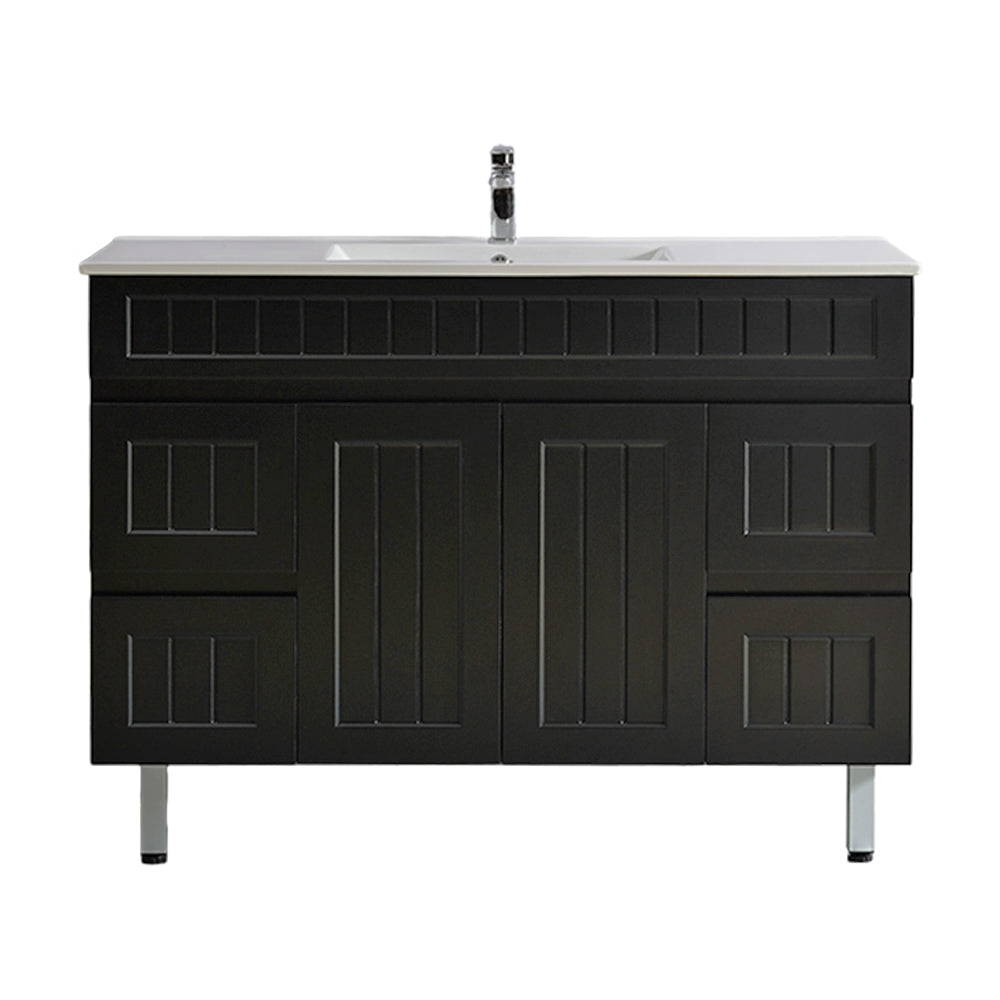 1200mm Single Bowl ACACIA PVC Shaker Floor Standing Vanity