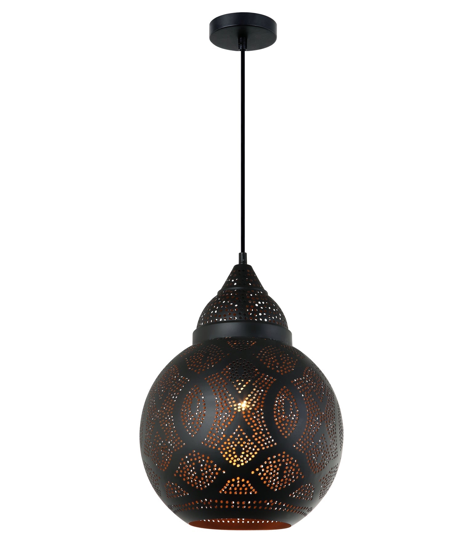 Hot Sale! Bohemian Style Interior Black Bell - Shaped Single Pendant Light for Marrakech Décor