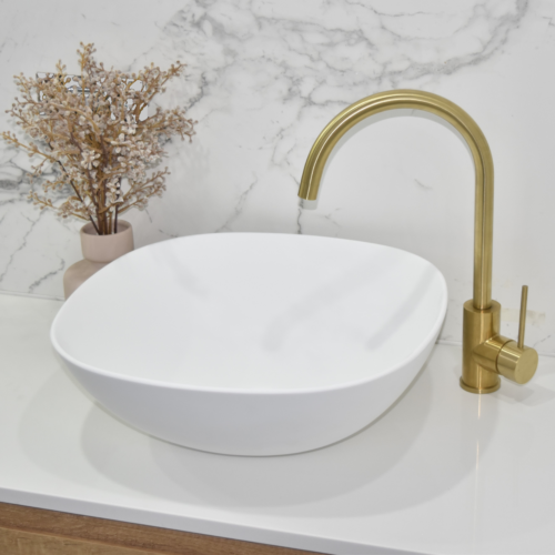 Hot Sale! POSEIDON Rectangle White Ceramic Above - Counter Basin (430x430x150 mm)