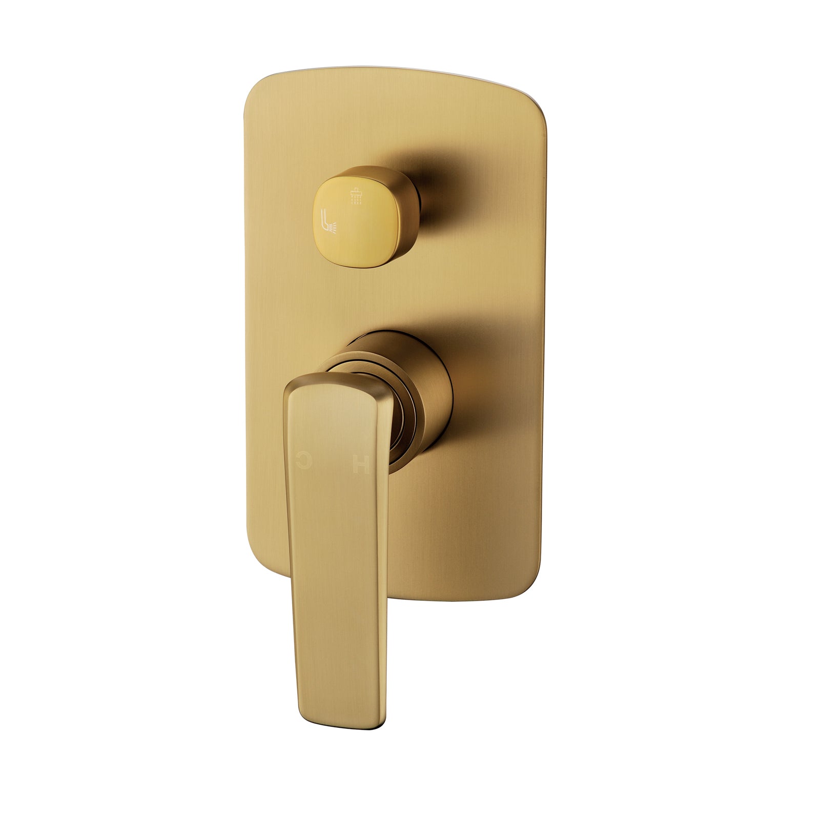 Hot Deal! Modern Brushed Yellow Gold Wall - Mounted Bathroom Shower Mixer with Diverter