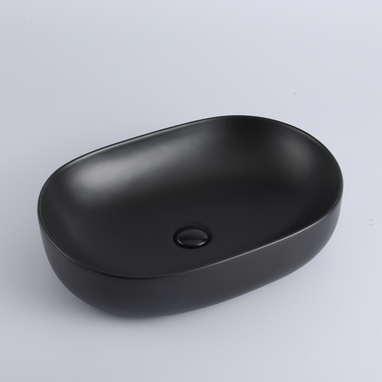 Hot Deal! Poseidon Rectangle Matte Black Ceramic Basin (490x350x135)