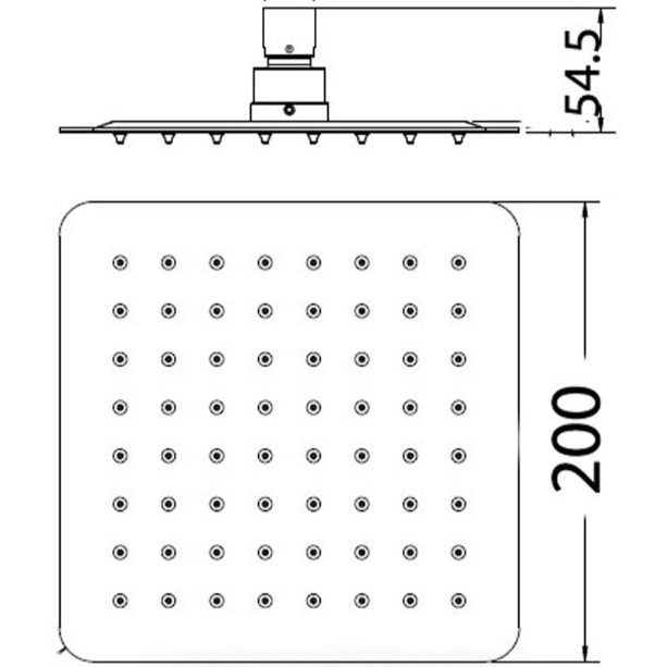 Hot! Nova Mirror Polish Square Overhead Shower