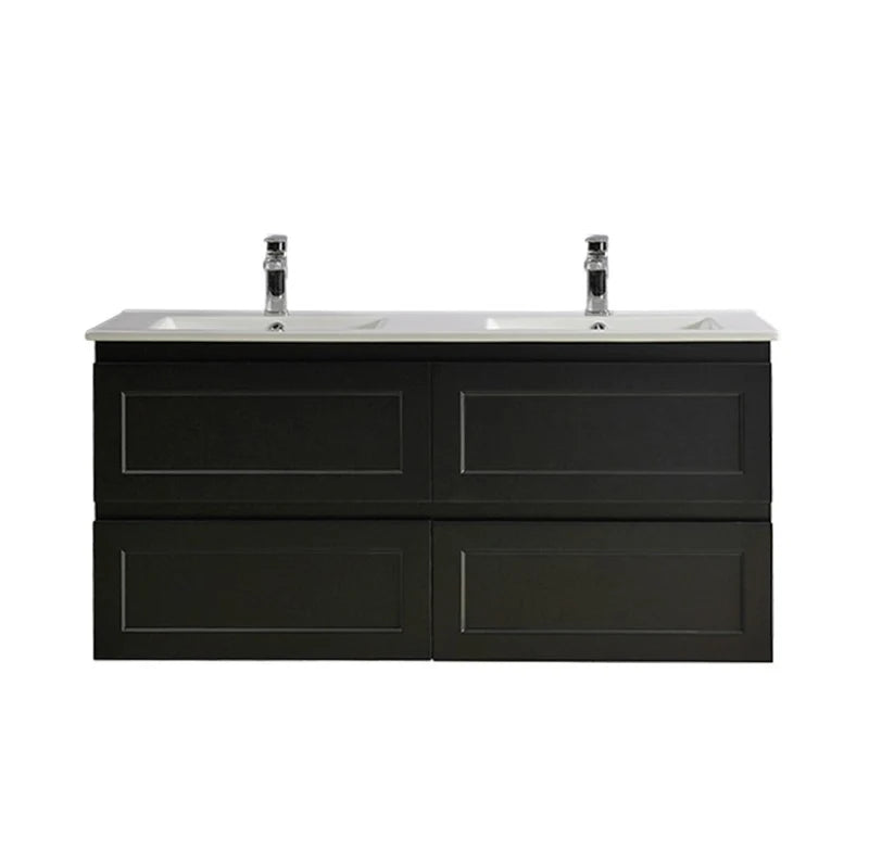 1200mm Fremantle PVC Wall - Hung Vanity in Matte Black (Single/Double Bowl)