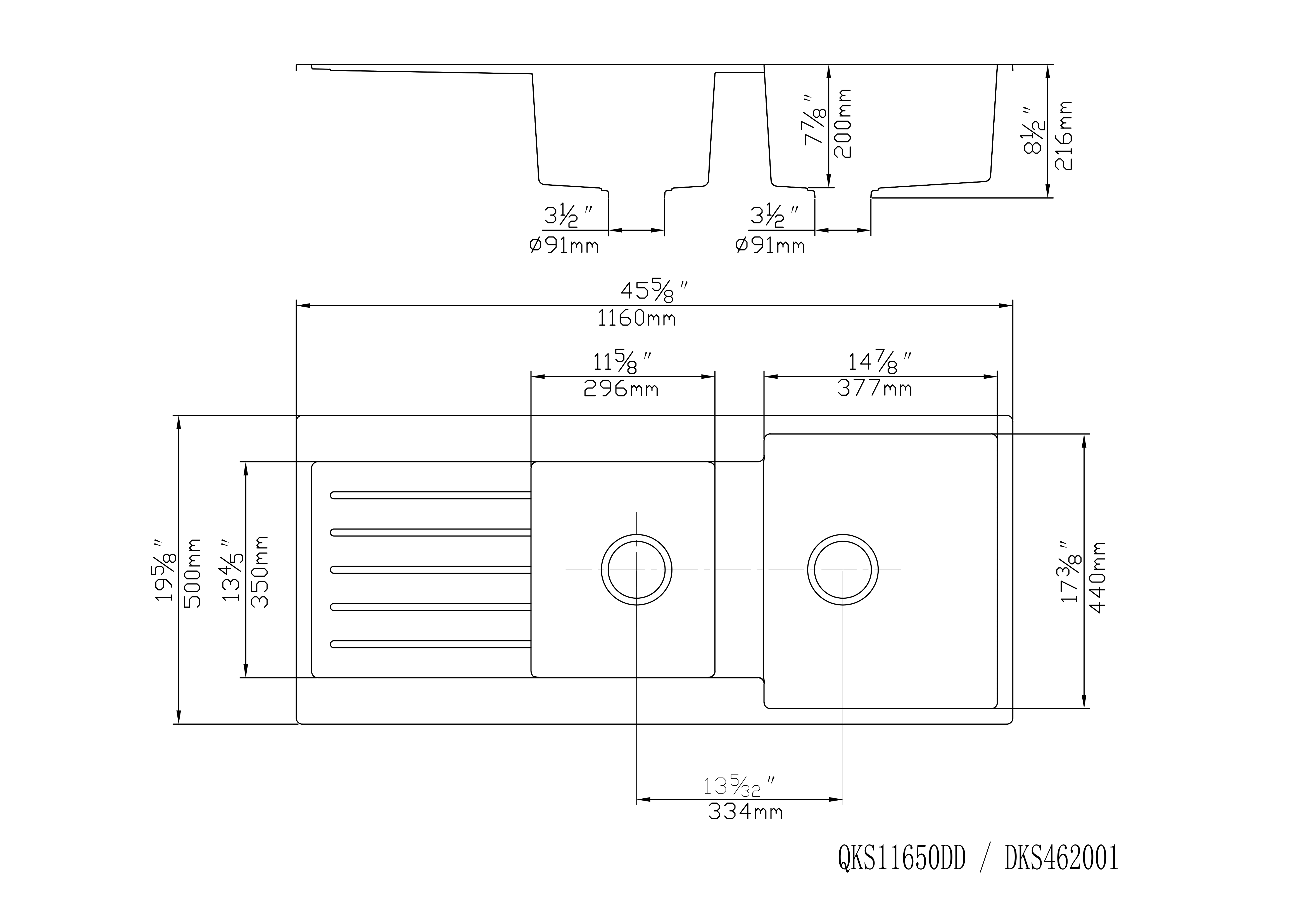 Matte Black POS Quartz Single Kitchen Sink, 860x500x216 Top - mount