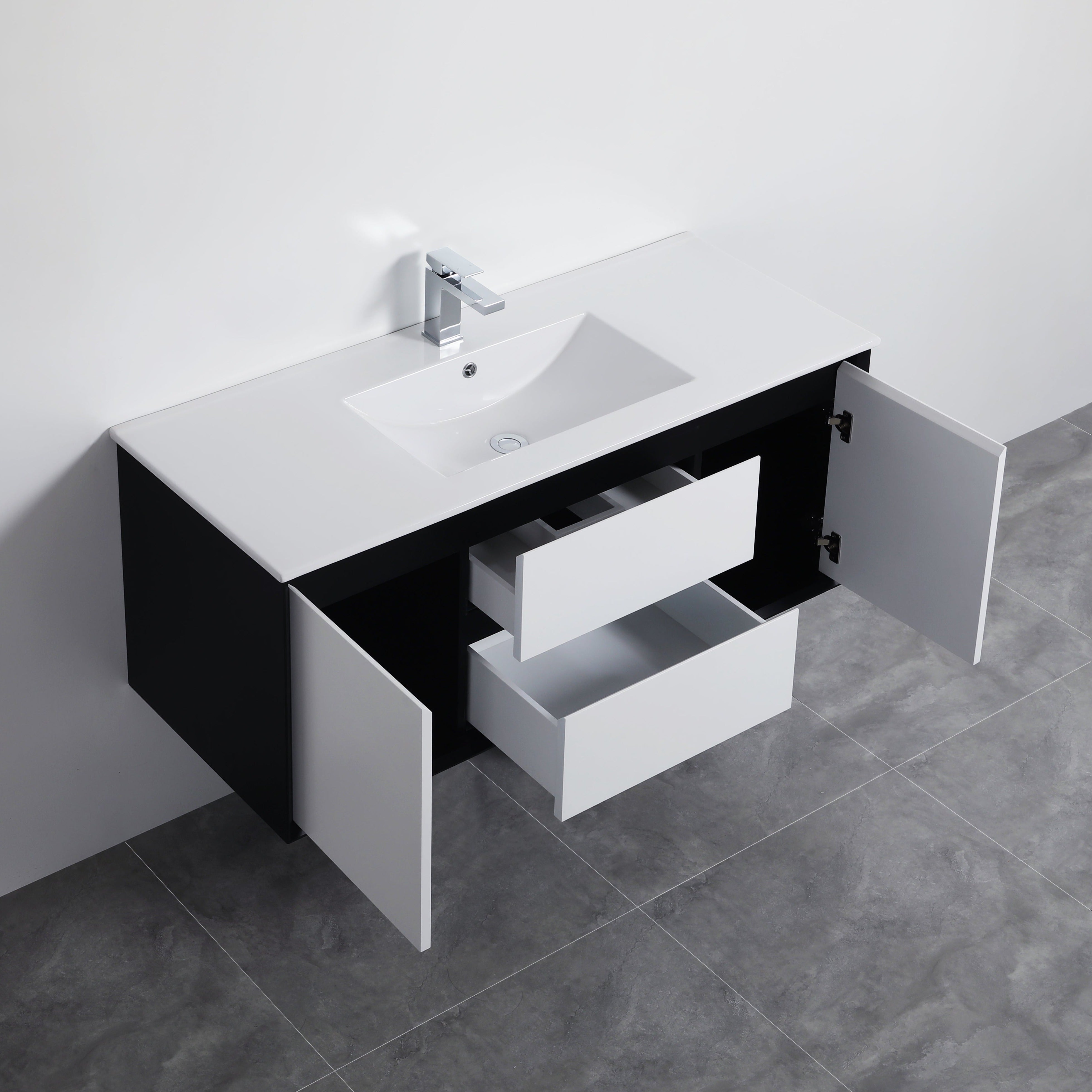 PETRA 1200mm Wall-Hung Bathroom Vanity with Single/Double Bowls - Stylish and Durable!