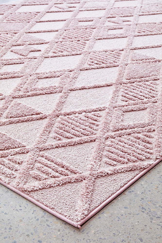 Hot Sale! Marigold Lisa Pink Versatile Diamond Pattern Rug for Bohemian and Scandi Styles