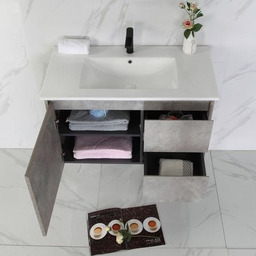 LOLA Grey Wall Hung Vanity - All Sizes Available