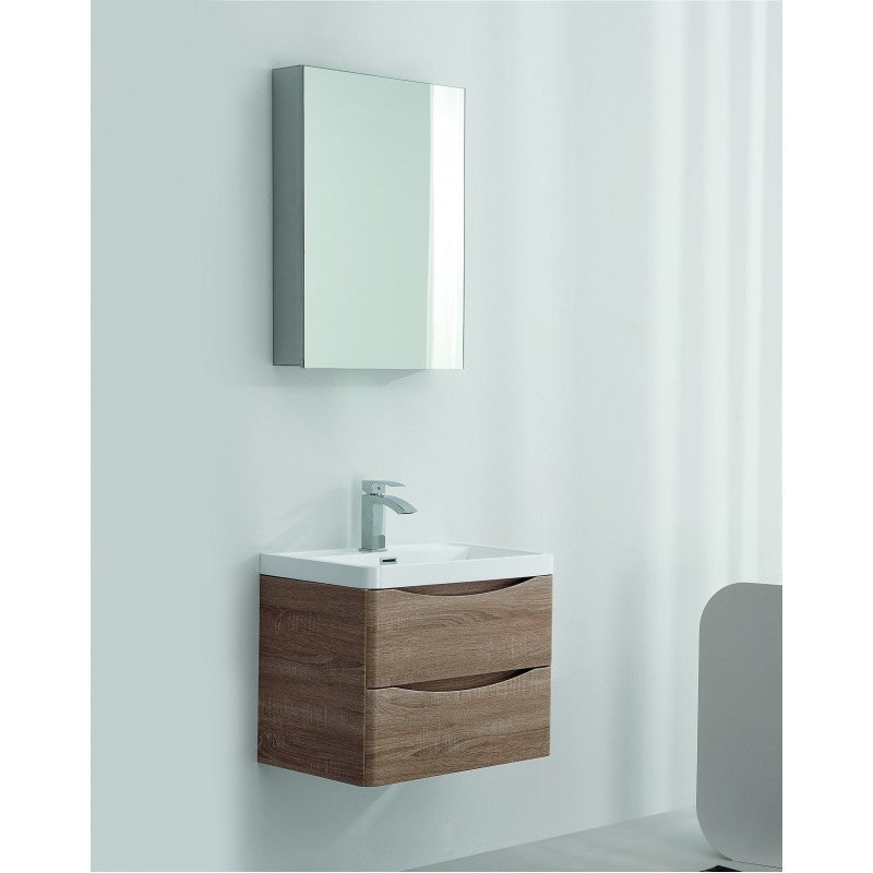 Hot Deal! ANCONA 600mm White Oak Wall - Hung Vanity